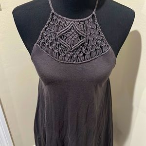 Billabong charcoal gray dress size small super cute knit detailing !